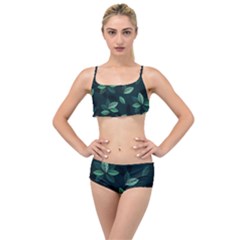 Foliage Layered Top Bikini Set