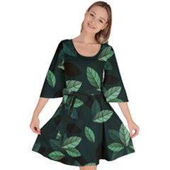 Foliage Velour Kimono Dress