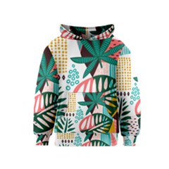 Abstract Seamless Pattern With Tropical Leaves Kids  Pullover Hoodie