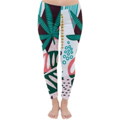 Abstract Seamless Pattern With Tropical Leaves Classic Winter Leggings