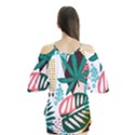 Abstract Seamless Pattern With Tropical Leaves Flutter Sleeve T-Shirt View2