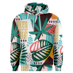 Abstract Seamless Pattern With Tropical Leaves Men s Overhead Hoodie