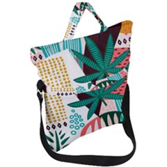 Abstract Seamless Pattern With Tropical Leaves Fold Over Handle Tote Bag by Hannah976