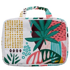 Abstract Seamless Pattern With Tropical Leaves Travel Toiletry Bag With Hanging Hook