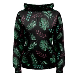 Tropical Leaves Pattern Women s Pullover Hoodie