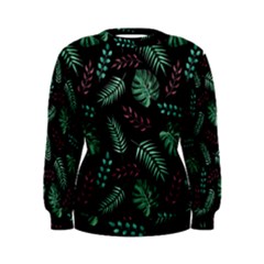 Tropical Leaves Pattern Women s Sweatshirt