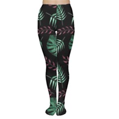 Tropical Leaves Pattern Tights