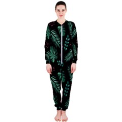 Tropical Leaves Pattern Onepiece Jumpsuit (ladies)