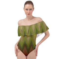 Zig Zag Chevron Classic Pattern Off Shoulder Velour Bodysuit  by Apen