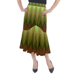 Zig Zag Chevron Classic Pattern Midi Mermaid Skirt by Apen