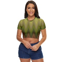 Zig Zag Chevron Classic Pattern Side Button Cropped T-shirt by Apen