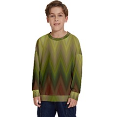 Zig Zag Chevron Classic Pattern Kids  Crewneck Sweatshirt