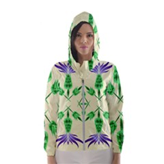 Thistle Flower Purple Thorny Flora Women s Hooded Windbreaker