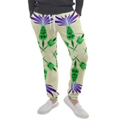 Thistle Flower Purple Thorny Flora Men s Jogger Sweatpants by Bajindul