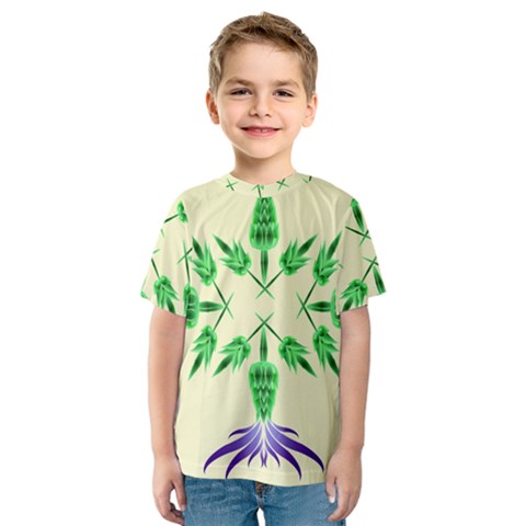 Thistle Flower Purple Thorny Flora Kids  Sport Mesh T-shirt by Bajindul