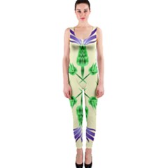 Thistle Flower Purple Thorny Flora One Piece Catsuit by Bajindul