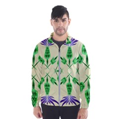 Thistle Flower Purple Thorny Flora Men s Windbreaker