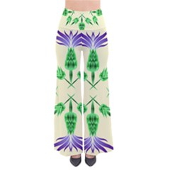 Thistle Flower Purple Thorny Flora So Vintage Palazzo Pants by Bajindul