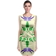 Thistle Flower Purple Thorny Flora Classic Sleeveless Midi Dress by Bajindul