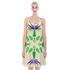 Thistle Flower Purple Thorny Flora Spaghetti Strap Velvet Dress