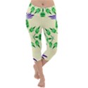 Thistle Flower Purple Thorny Flora Lightweight Velour Capri Yoga Leggings View1