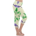 Thistle Flower Purple Thorny Flora Lightweight Velour Capri Yoga Leggings View3