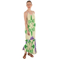 Thistle Flower Purple Thorny Flora Cami Maxi Ruffle Chiffon Dress by Bajindul