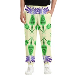 Thistle Flower Purple Thorny Flora Men s Elastic Waist Pants by Bajindul