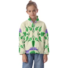 Thistle Flower Purple Thorny Flora Kids  Half Zip Hoodie