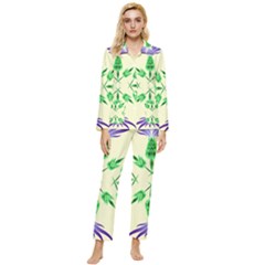 Thistle Flower Purple Thorny Flora Womens  Long Sleeve Velvet Pocket Pajamas Set by Bajindul