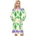 Thistle Flower Purple Thorny Flora Long Sleeve Velvet Robe View1