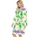 Thistle Flower Purple Thorny Flora Long Sleeve Velvet Robe View2