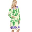 Thistle Flower Purple Thorny Flora Long Sleeve Velvet Robe View3