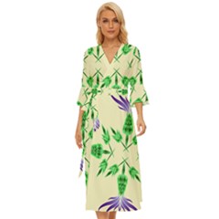 Thistle Flower Purple Thorny Flora Midsummer Wrap Dress by Bajindul