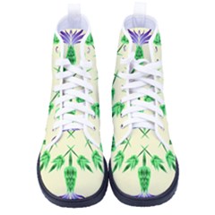 Thistle Flower Purple Thorny Flora Kid s High-top Canvas Sneakers by Bajindul