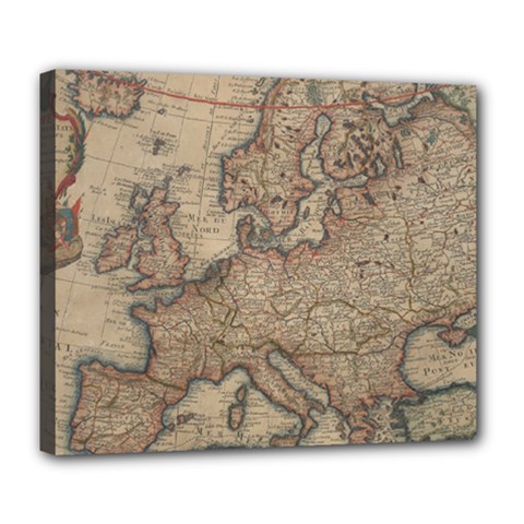 Old Vintage Classic Map Of Europe Deluxe Canvas 24  X 20  (stretched) by Paksenen