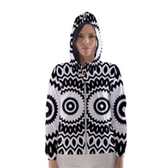 Circular Concentric Radial Symmetry Abstract Women s Hooded Windbreaker