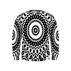 Circular Concentric Radial Symmetry Abstract Kids  Sweatshirt by Proyonanggan