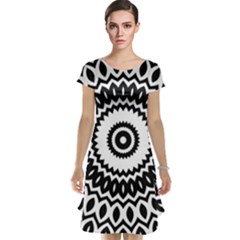 Circular Concentric Radial Symmetry Abstract Cap Sleeve Nightdress by Proyonanggan