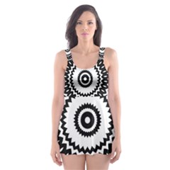 Circular Concentric Radial Symmetry Abstract Skater Dress Swimsuit by Proyonanggan