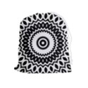 Circular Concentric Radial Symmetry Abstract Drawstring Pouch (XL) View1