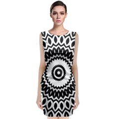 Circular Concentric Radial Symmetry Abstract Classic Sleeveless Midi Dress by Proyonanggan