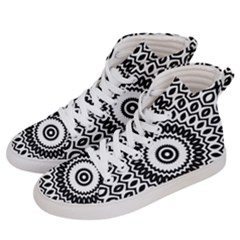 Circular Concentric Radial Symmetry Abstract Men s Hi-top Skate Sneakers by Proyonanggan