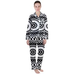 Circular Concentric Radial Symmetry Abstract Women s Long Sleeve Satin Pajamas Set	 by Proyonanggan