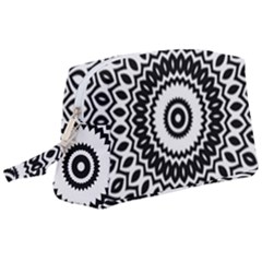 Circular Concentric Radial Symmetry Abstract Wristlet Pouch Bag (large) by Proyonanggan