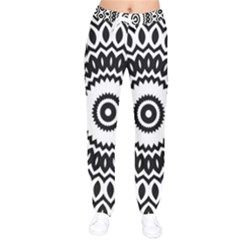 Circular Concentric Radial Symmetry Abstract Women Velvet Drawstring Pants