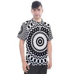 Circular Concentric Radial Symmetry Abstract Men s Polo T-shirt