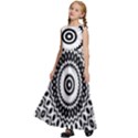 Circular Concentric Radial Symmetry Abstract Kids  Satin Sleeveless Maxi Dress View2