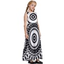 Circular Concentric Radial Symmetry Abstract Kids  Satin Sleeveless Maxi Dress View3