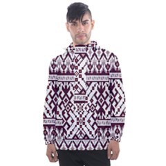 Illustration Ukrainian Folk Seamless Pattern Ornament Men s Front Pocket Pullover Windbreaker